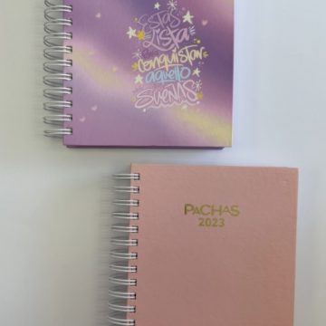 Cuadernos personalizados con doble anillo, con laminado y stamping